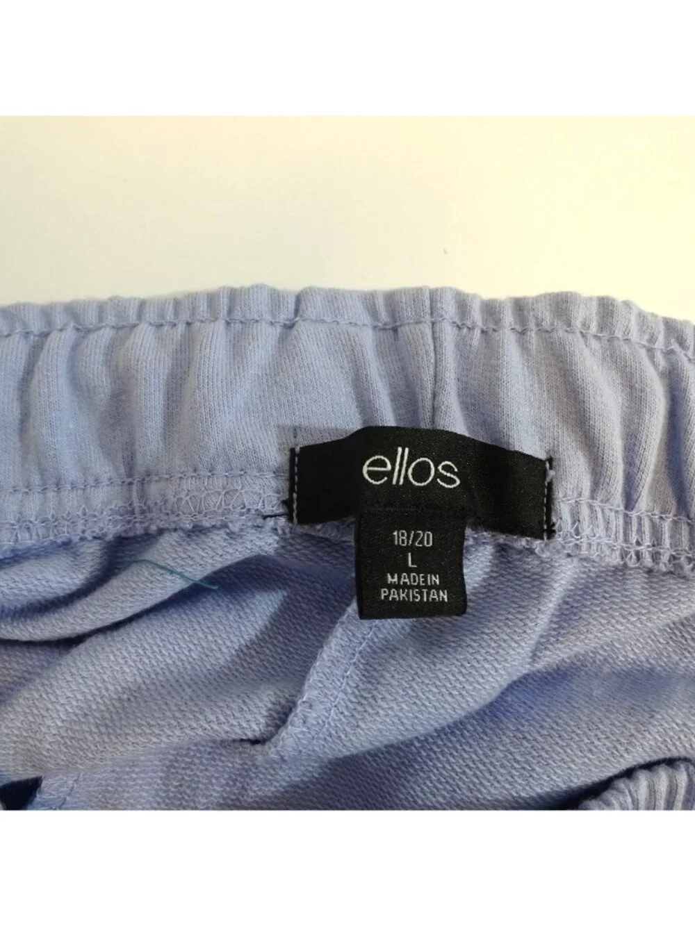 Ellos French Terry Women Blue Lounge Jogger Pants Sweats Size L 18 20 Pockets